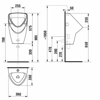 Pisoár závěsný Jika Livo zadní odpad H8402010000001