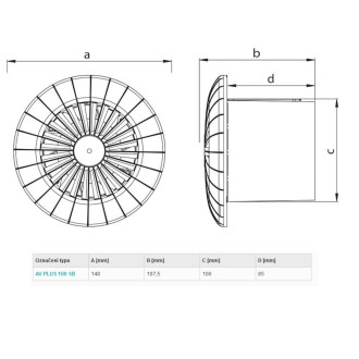 Haco Ventilátor stropní bílý AVPLUS100SB