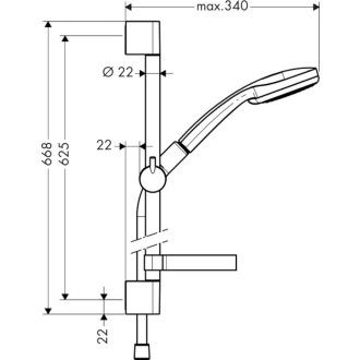 Sprchový set Hansgrohe Croma 100 s mýdlenkou chrom 27776000