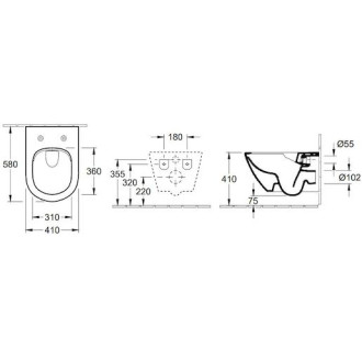 Wc závěsné Villeroy & Boch Subway 2.0 zadní odpad 4609R0R1