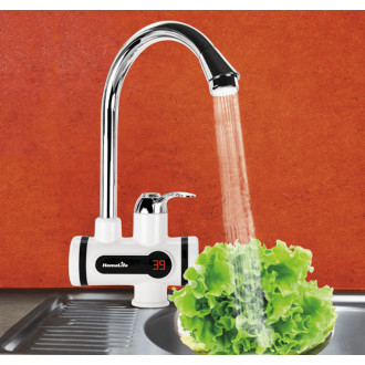 Dřezová baterie Homelife Digiterm s elektrickým ohřevem vody bílá/chrom HY30-08