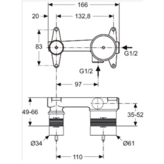 Ideal Standard  A5948NU  podomítkový díl pro umyv. baterii