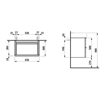 Koupelnová skříňka pod umyvadlo Laufen Val 64x41x52 cm bílá mat H4101621601001