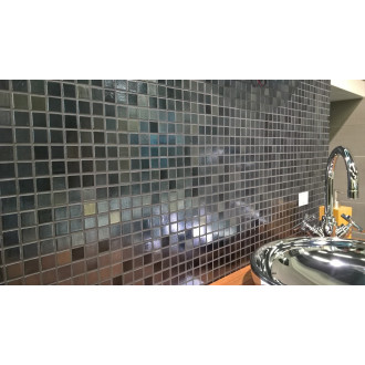 Skleněná mozaika Premium Mosaic černá 33x33 cm lesk MOS20BKHM