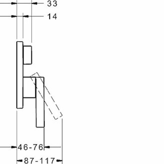 Vanová baterie Hansa Loft bez podomítkového tělesa chrom 87603003
