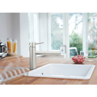 Dřezová baterie Grohe Concetto New s vytahovací sprškou supersteel 30273DC1