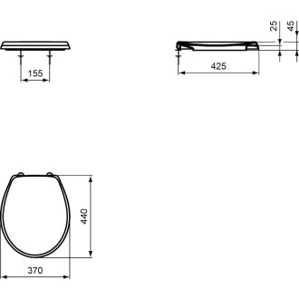 WC prkénko Ideal Standard Eurovit duroplast bílá W303001