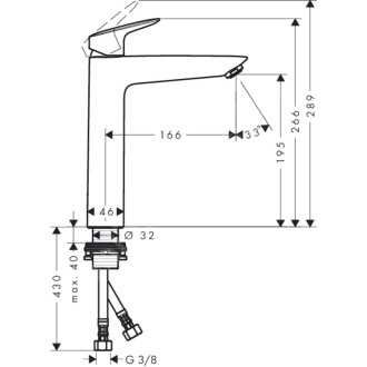 Umyvadlová baterie Hansgrohe Logis bez výpusti chrom 71091000