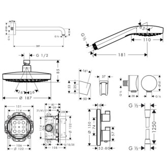 Sprchový systém Hansgrohe Ecostat včetně podomítkového tělesa chrom 27295000