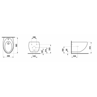 Bidet Laufen Alessi závěsný, vnější přívod H8309714003041
