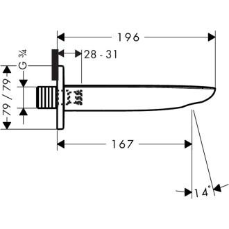 Vanový výtok Hansgrohe Puravida chrom 15412000