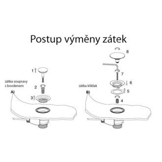 Silfra náhradní zátka clic-clac k vanovému automatu RI085