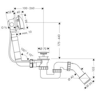 Vanový automat Hansgrohe Exafill k vaně 58123000