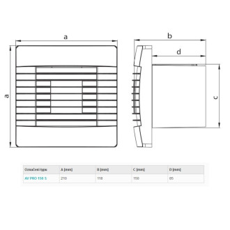Haco ventilátor stěnový bílý s žaluzií AVPRO150S