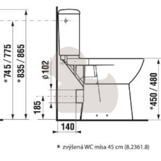 Wc kombi, pouze mísa Jika Deep zadní odpad H8236180000001