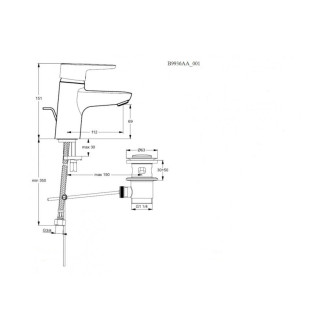 Umyvadlová baterie Ideal Standard Connect Blue s výpustí chrom B9936AA