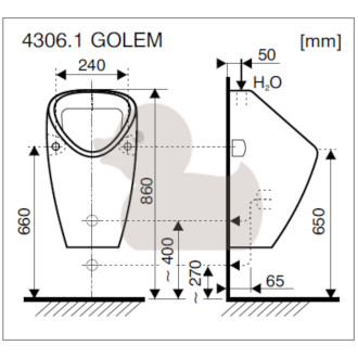 Pisoár závěsný Jika Golem zadní odpad H8430610000001