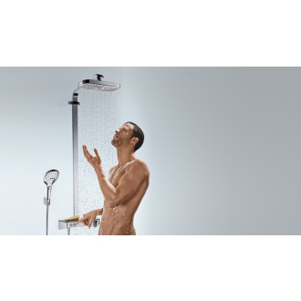 Sprchový systém Hansgrohe Raindance Select E na stěnu s termostatickou baterií bílá/chrom 27126400