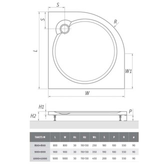 Čelní panel Roth Tahiti-M 90 cm akrylát 8010067