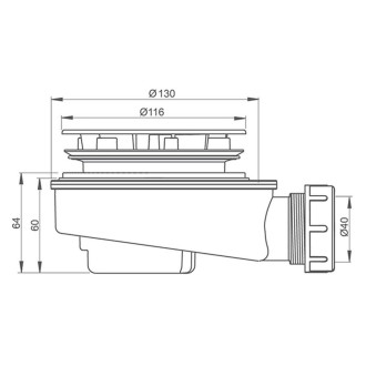 Vaničkový sifon Roth 90 mm snížený 8100034