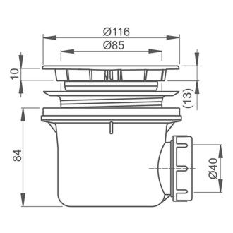 Vaničkový sifon Roth 90 mm 8100021