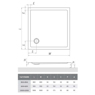 Čelní panel Roth Flat Kvadro 90 cm akrylát 8010086
