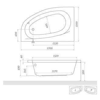 Panel k vaně Roth Isabella Neo 170 cm akrylát 9700001