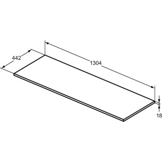 Deska pod umyvadlo Ideal Standard Connect Air 130,4x44,2x1,8 cm světlé dřevo/světlá hnědá mat E1147UK