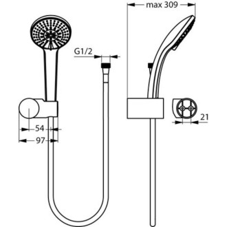 Vanový set Ideal Standard Idealrain na stěnu chrom B9507AA
