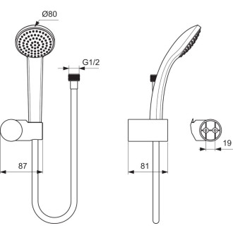 Vanový set Ideal Standard Idealrain na stěnu chrom B9506AA