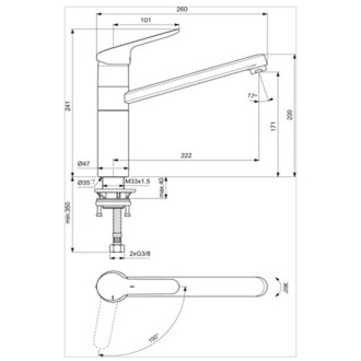 Dřezová baterie Ideal Standard Ceraflex chrom BC135AA