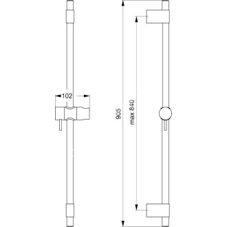 Sprchová tyč Ideal Standard Idealrain Pro na stěnu chrom B9849AA