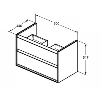 Koupelnová skříňka pod umyvadlo Ideal Standard Connect Air 80x44x51,7 cm hnědá mat/bílá mat E0819VY