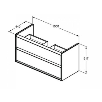 Koupelnová skříňka pod umyvadlo Ideal Standard Connect Air 100x44x51,7 cm hnědá mat/bílá mat E0821VY