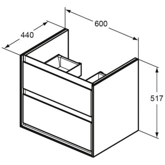 Koupelnová skříňka pod umyvadlo Ideal Standard Connect Air 60x44x51,7 cm hnědá mat/bílá mat mat E0818VY