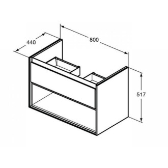 Koupelnová skříňka pod umyvadlo Ideal Standard Connect Air 80x44x51,7 cm šedý dub/bílá mat E0827PS