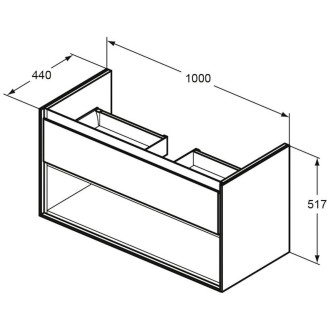 Koupelnová skříňka pod umyvadlo Ideal Standard Connect Air 100x44x51,7 cm světle šedá lesk/bílá mat E0828EQ