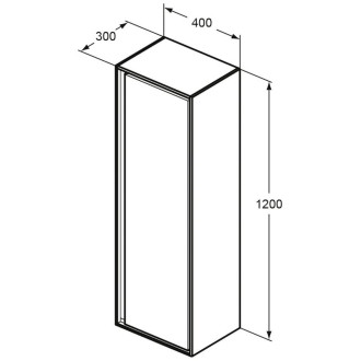 Koupelnová skříňka vysoká Ideal Standard Connect Air 40x30x120 cm hnědá mat/bílá mat E0834VY
