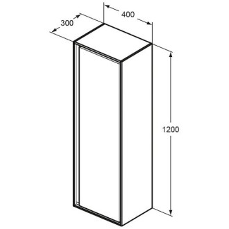 Koupelnová skříňka vysoká Ideal Standard Connect Air 40x30x120 cm světle šedá lesk/bílá mat E0834EQ
