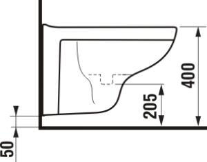 JIKA Lyra plus bidet závěsný s postranními otvory, bílá H8303810003041