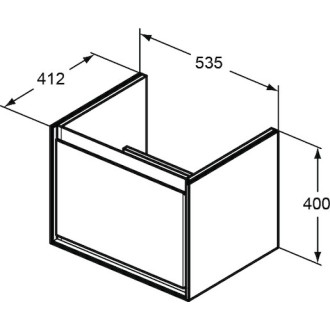 Koupelnová skříňka pod umyvadlo Ideal Standard Connect Air 53x40,9x40 cm světle šedá lesk/bílá mat E0846EQ