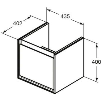 Koupelnová skříňka pod umyvadlo Ideal Standard Connect Air 43x40,2x40 cm bílá lesk/bílá mat E0842B2