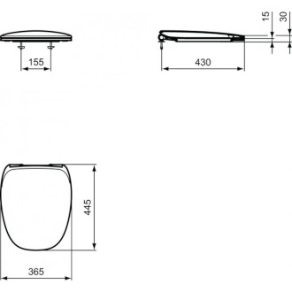 WC prkénko Ideal Standard Dea duroplast bílá matná T676783