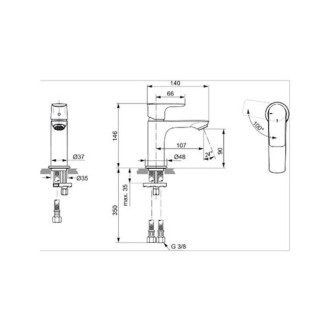 Umyvadlová baterie Ideal Standard Connect Air bez výpusti chrom A7011AA