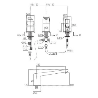 Vanová baterie Ideal Standard Tonic II chrom A6348AA