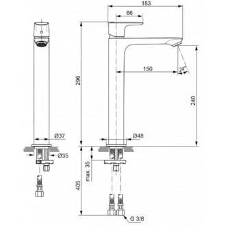 Umyvadlová baterie Ideal Standard Connect Air bez výpusti chrom A7028AA