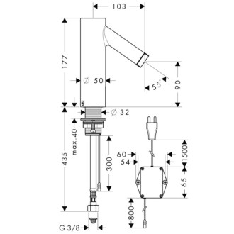 Umyvadlová baterie Hansgrohe Axor Starck se senzorem chrom 10145000