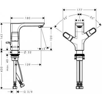 Umyvadlová baterie Hansgrohe Axor Urquiola s výpustí chrom 11024000