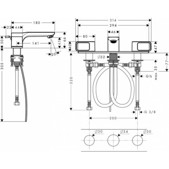 Umyvadlová baterie Hansgrohe Axor Urquiola s výpustí chrom 11040000