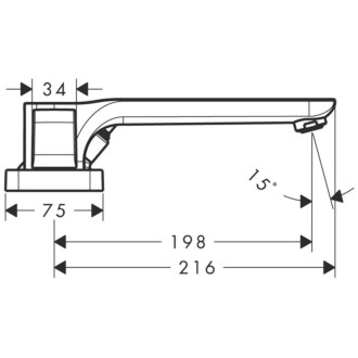 Vanová baterie Hansgrohe Axor Urquiola bez podomítkového tělesa chrom 11436000